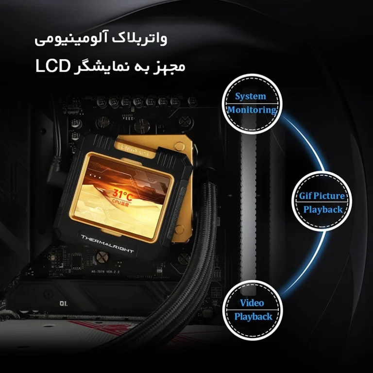 خنک کننده مایع ترمالرایت Frozen Warframe 360 ARGB با نمایشگر LCD و نورپردازی ARGB