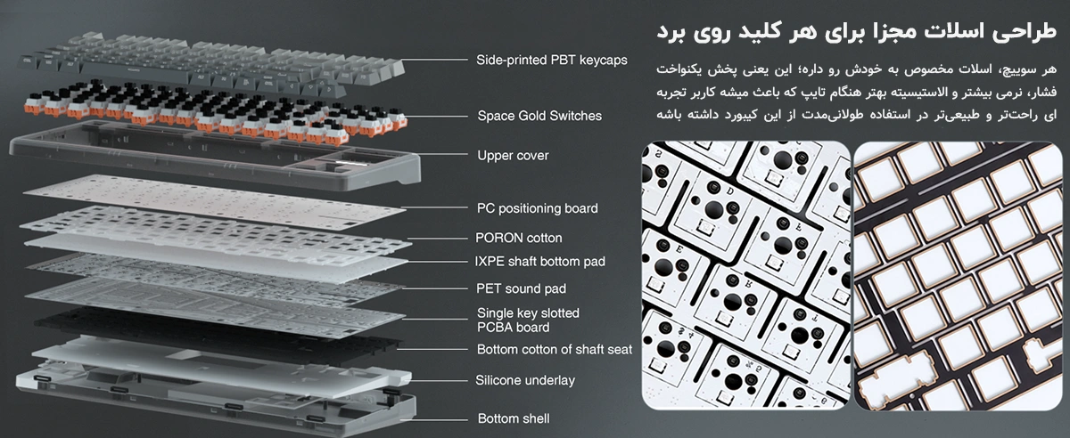 کیبورد مکانیکی بی سیم AULA F87 Pro