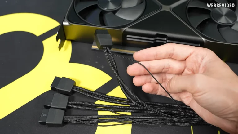 Single 12V-2x6 to 4x8-pin adapter that ships with the RTX 5090