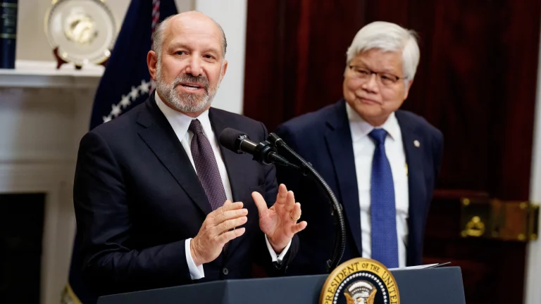 Howard Lutnick standing next to TSMC CEO C.C Wei