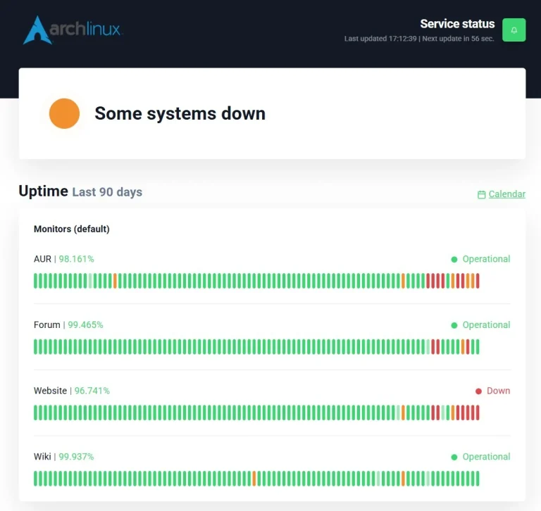 Arch Linux Service Status