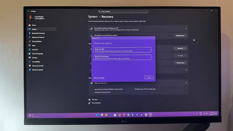 Windows 11 Reset this PC feature