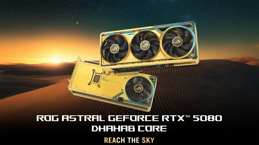 نسخه لوکس RTX 5090 Dhahab Edition ایسوس ROG در یک خرده‌فروشی اماراتی با ارسال جهانی عرضه شد