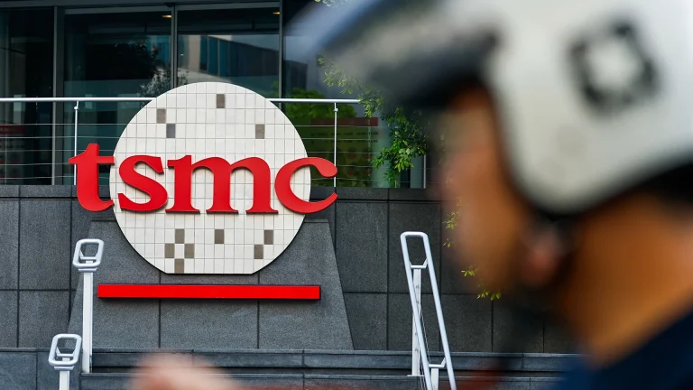 TSMC logo and biker head.