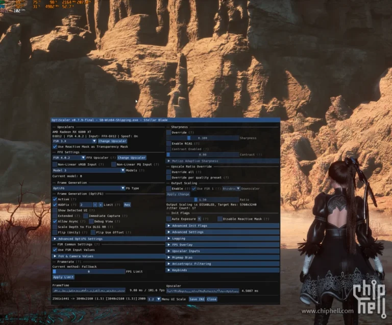 Stellar Blade modded to run on FSR 4 using OptiScaler