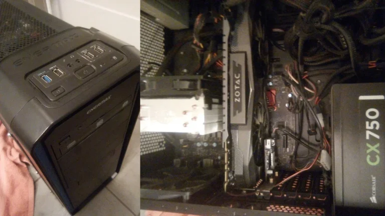 a gaming PC rescued from the trash