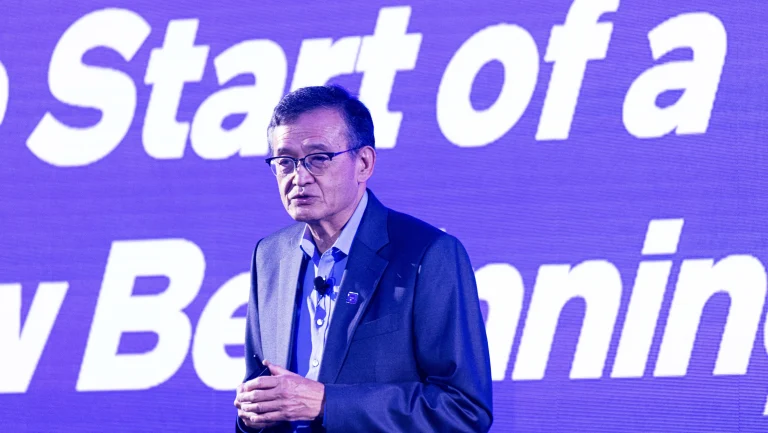 Intel CEO Lip-Bu Tan during a conference at Computex 2025