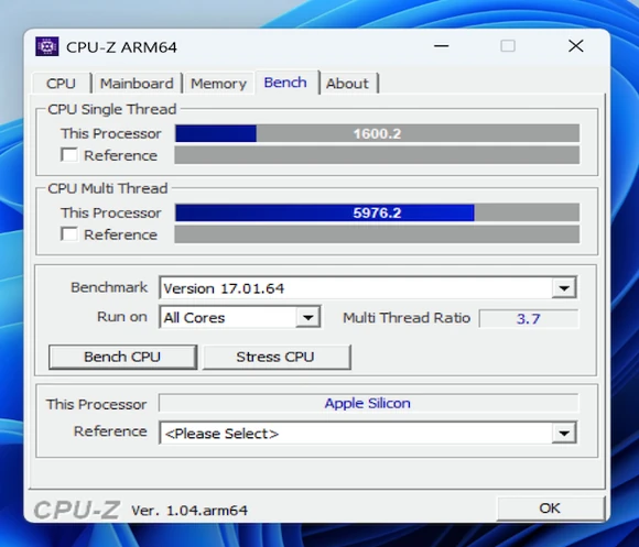 CPU-Z result of M5