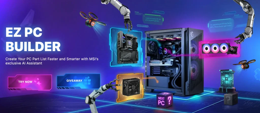 دستیار جدید MSI برای ساخت کامپیوتر با هوش مصنوعی، پردازنده 9800X3D را به عنوان یک CPU اقتصادی توصیه می‌کند