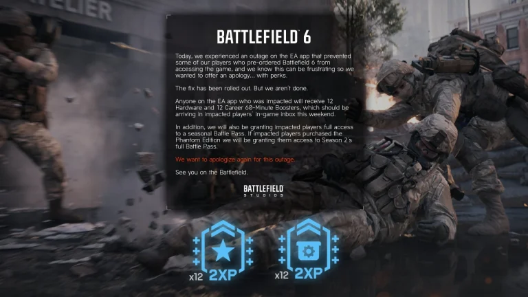 اعلامیه و عذرخواهی Battlefield 6 در X