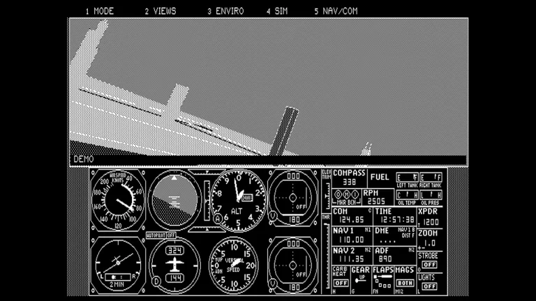 Microsoft Flight Simulator 3 on CGA vs. Hercules