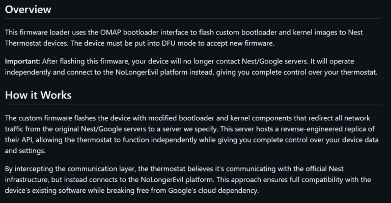 فریم‌ور ترموستات No Longer Evil