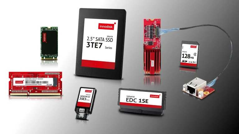تصویری از مجموعه‌ای از محصولات حافظه Innodisk.