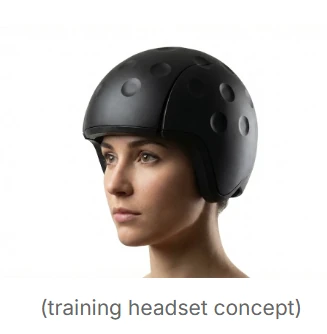 رندری از یک مفهوم هدست آموزشی طراحی شده توسط Conduit.