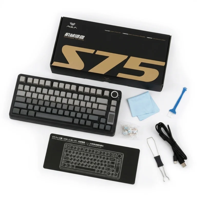 کیبورد گیمینگ بی سیم آئولا S75 Pro با نمایشگر LCD